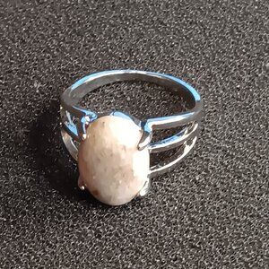 Silver Ring with Grayish sand type pattern